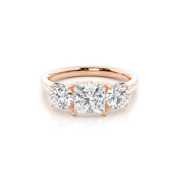 Floral Petal Trilogy Diamond Engagement Ring
