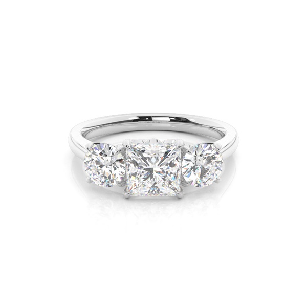 Floral Petal Trilogy Diamond Engagement Ring
