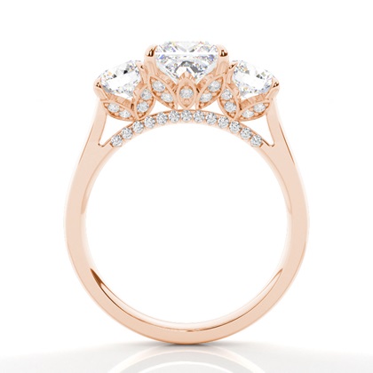 Floraler Blütenblatt Trilogie Diamant Verlobungsring