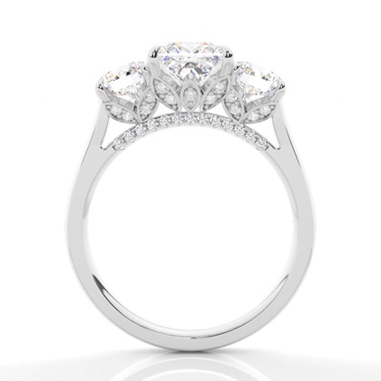 Floraler Blütenblatt Trilogie Diamant Verlobungsring