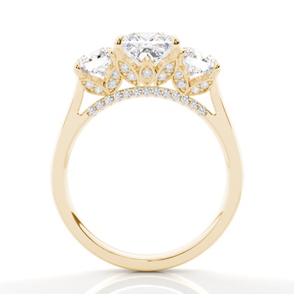 Floraler Blütenblatt Trilogie Diamant Verlobungsring