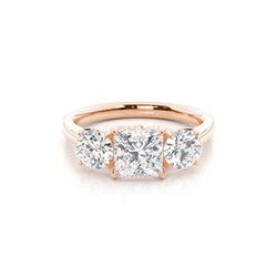 Floral Petal Trilogy Diamond Engagement Ring