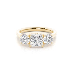 Floral Petal Trilogy Diamond Engagement Ring