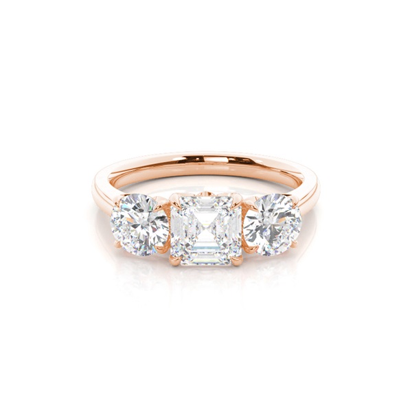 Floral Petal Trilogy Diamond Engagement Ring