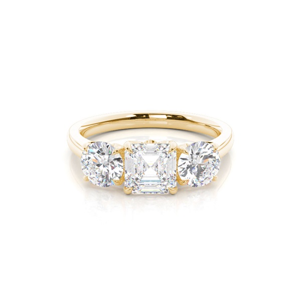 Floral Petal Trilogy Diamond Engagement Ring