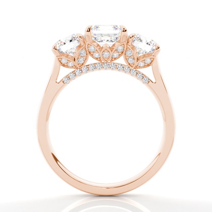 Floraler Blütenblatt Trilogie Diamant Verlobungsring