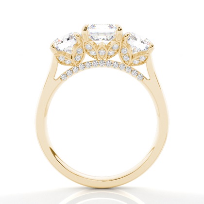 2.00 Carat Gelbgold Trilogie Verlobungsringe