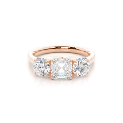 Floral Petal Trilogy Diamond Engagement Ring