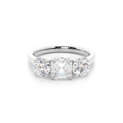 Floral Petal Trilogy Diamond Engagement Ring