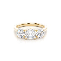 Floral Petal Trilogy Diamond Engagement Ring