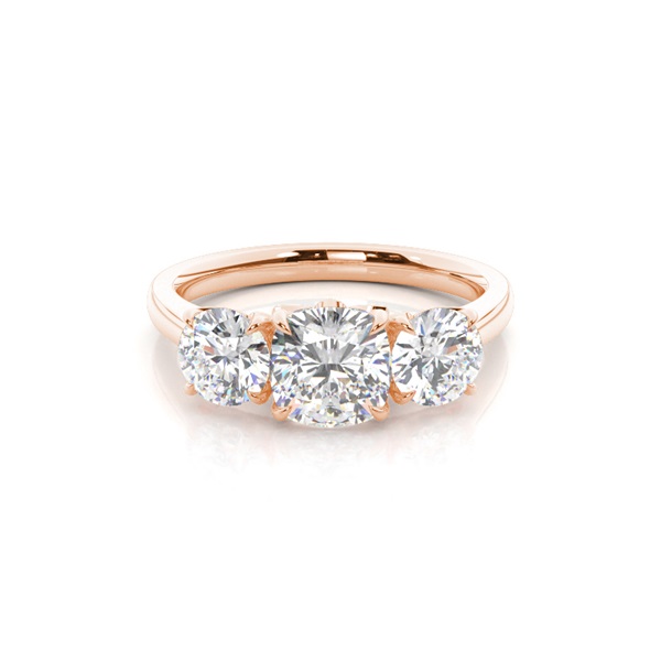 Floral Petal Trilogy Diamond Engagement Ring