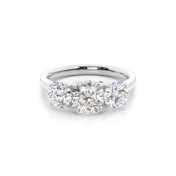 Floral Petal Trilogy Diamond Engagement Ring