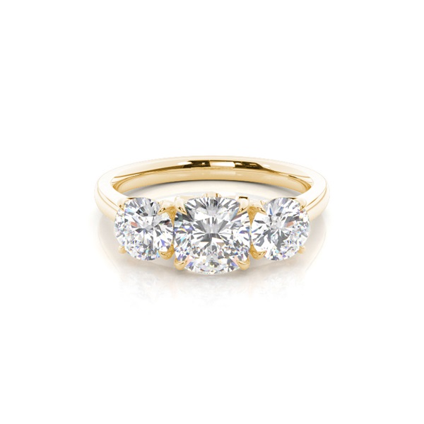 Floral Petal Trilogy Diamond Engagement Ring