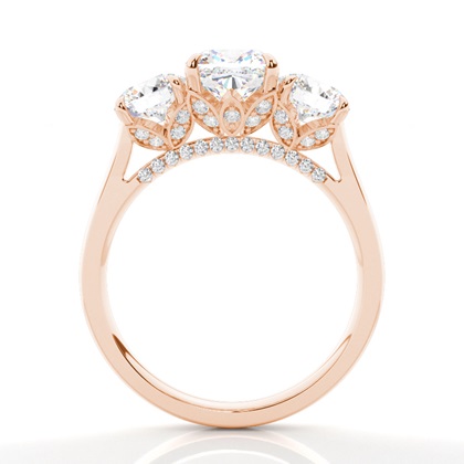 Floraler Blütenblatt Trilogie Diamant Verlobungsring