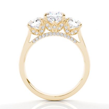 Floraler Blütenblatt Trilogie Diamant Verlobungsring