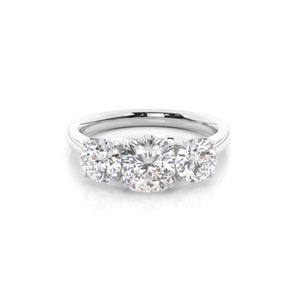 Floral Petal Trilogy Diamond Engagement Ring