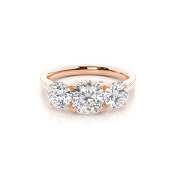 Floral Petal Trilogy Diamond Engagement Ring