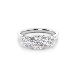 Floral Petal Trilogy Diamond Engagement Ring