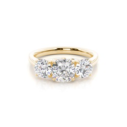 Floral Petal Trilogy Diamond Engagement Ring