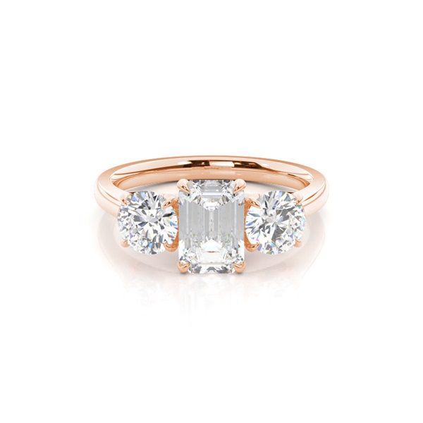 Floral Petal Trilogy Diamond Engagement Ring