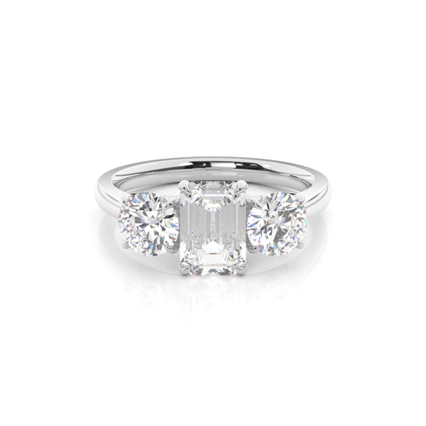 Floral Petal Trilogy Diamond Engagement Ring