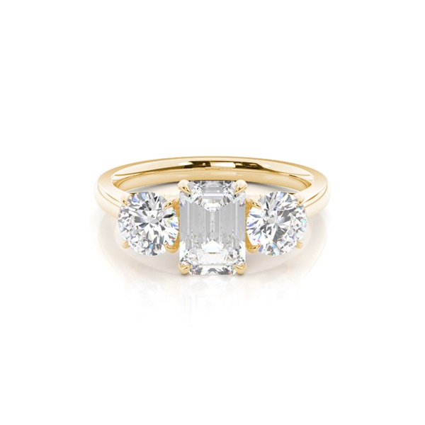 Floral Petal Trilogy Diamond Engagement Ring