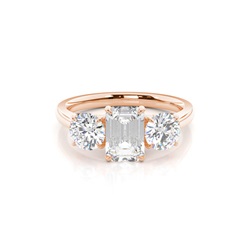 Floraler Blütenblatt Trilogie Diamant Verlobungsring