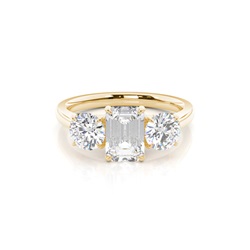 Floral Petal Trilogy Diamond Engagement Ring