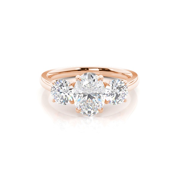 Floral Petal Trilogy Diamond Engagement Ring