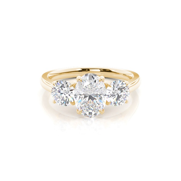 Floral Petal Trilogy Diamond Engagement Ring