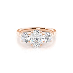 Floral Petal Trilogy Diamond Engagement Ring