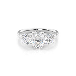 Floral Petal Trilogy Diamond Engagement Ring