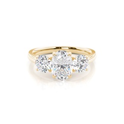 Floral Petal Trilogy Diamond Engagement Ring