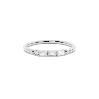 Letter J Morse Code Diamond Initial Ring