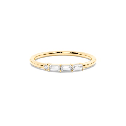 Letter J Morse Code Diamond Initial Ring