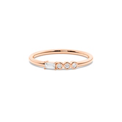 Letter B Morse Code Diamond Initial Ring