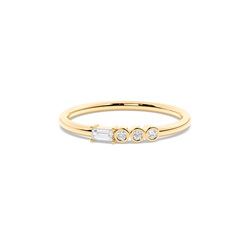 Letter B Morse Code Diamond Initial Ring