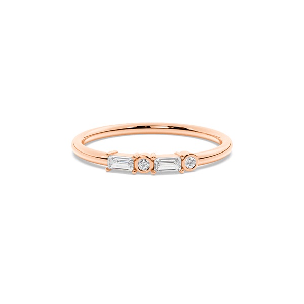 Letter C Morse Code Diamond Initial Ring