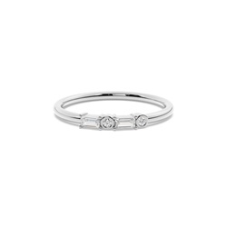Letter C Morse Code Diamond Initial Ring