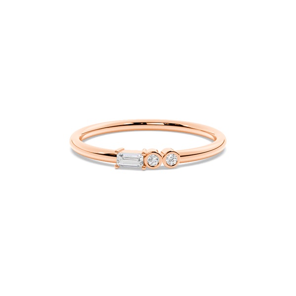 Letter D Morse Code Diamond Initial Ring