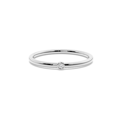 Letter E Morse Code Diamond Initial Ring