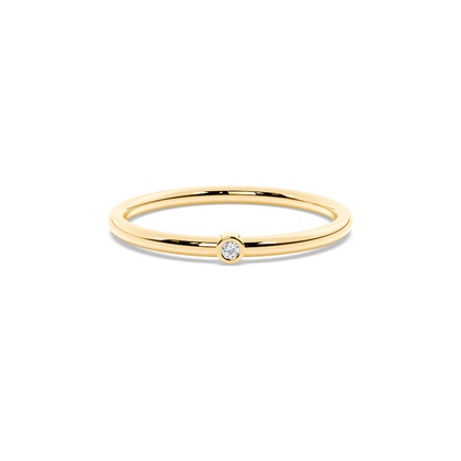 Letter E Morse Code Diamond Initial Ring
