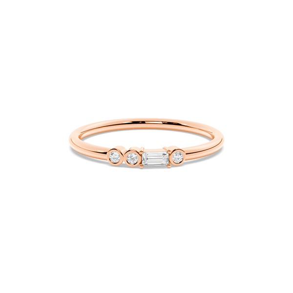 Letter F Morse Code Diamond Initial Ring