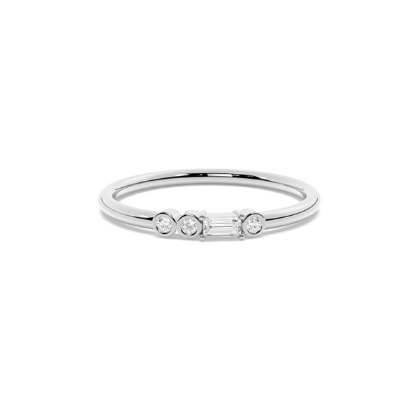 Letter F Morse Code Diamond Initial Ring