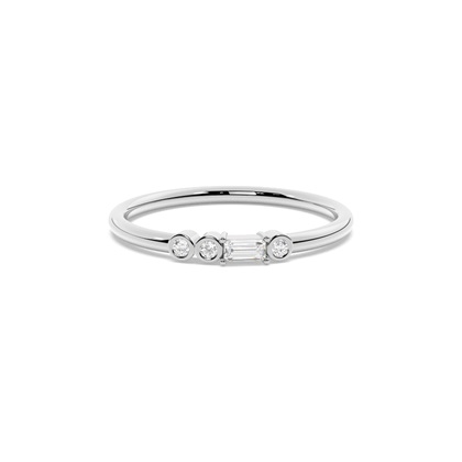 Letter F Morse Code Diamond Initial Ring