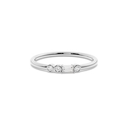 Letter F Morse Code Diamond Initial Ring