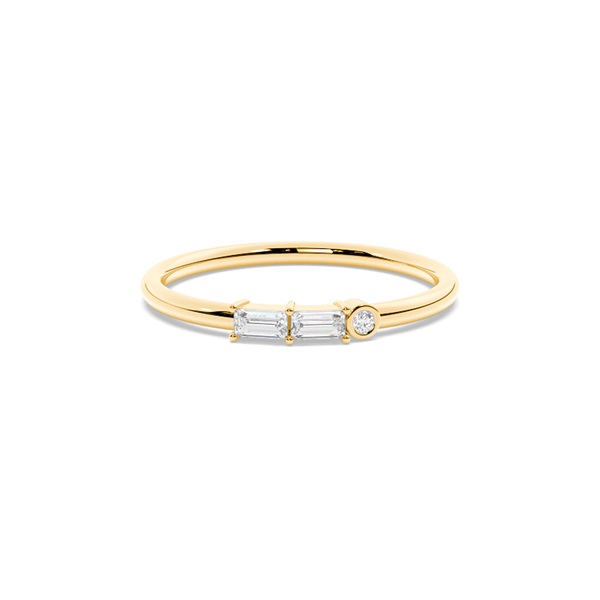 Letter G Morse Code Diamond Initial Ring