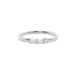 Letter G Morse Code Diamond Initial Ring