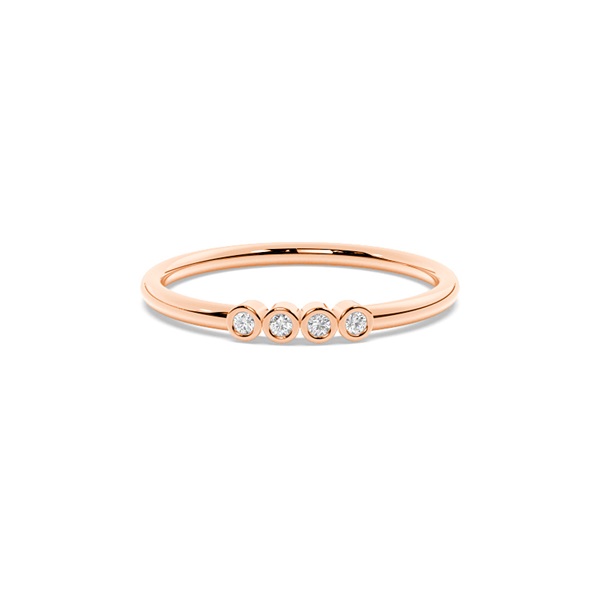 Letter H Morse Code Diamond Initial Ring