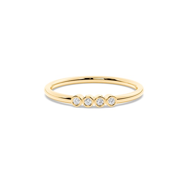 Letter H Morse Code Diamond Initial Ring